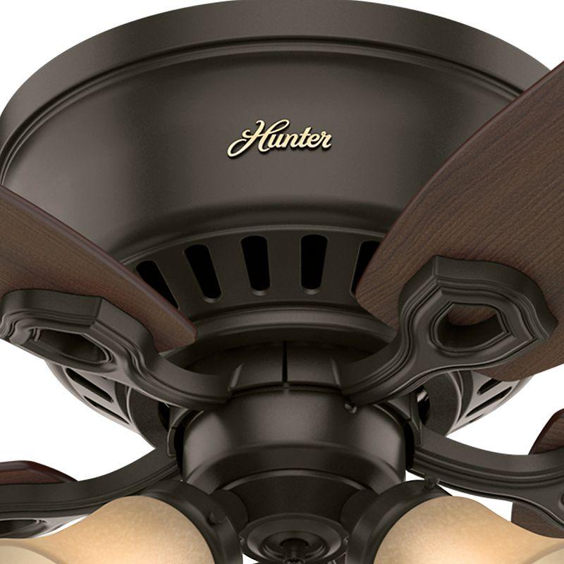Builder Low Profile 52" 5 - Blade Flush Mount Ceiling Fan with Lights and Pull Chains