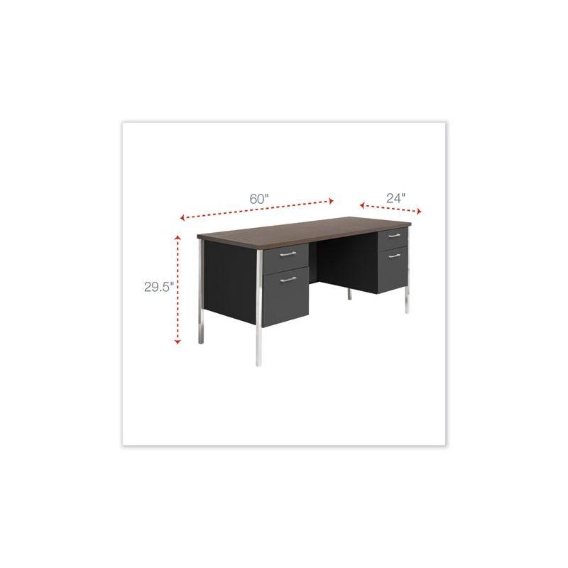 Mocha and Black Executive Steel Credenza with Filing Cabinet