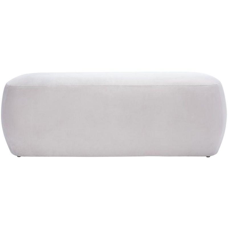 Whitley Greige Velvet Rectangular Ottoman