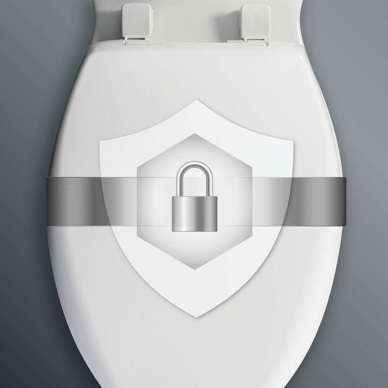 Mayfair by Bemis Affinity Soft Close Elongated Plastic Toilet Seat with Easy Cleaning and Never Loosens Bone: Durable Hinge, Quick Install