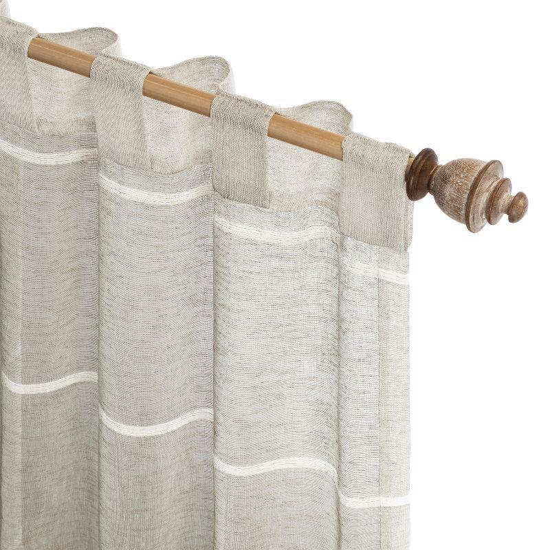 Natural Sheer Linen Rod Pocket Back Tab Curtain Panel