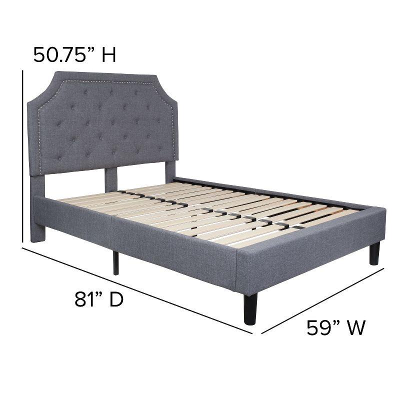 Flash Furniture Brighton Full Size Tufted Upholstered Platform Bed in Light Gray Fabric
