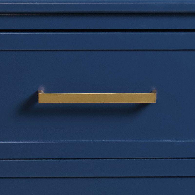 Brody Side Table Navy - Picket House Furnishings: Modern Accent, USB Port, Gold Hardware, Rubberwood & MDF
