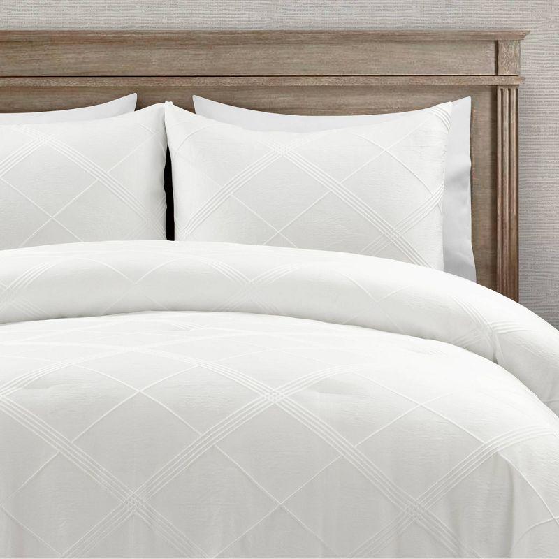 Pure White Microfiber 3 Piece Comforter Set