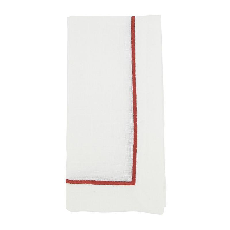 Saro Lifestyle Embroidered Dinner Napkins (Set of 4), Rust, 20" x 20"