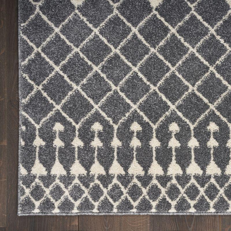 Nourison Royal Moroccan 2'2" x 7'6 Charcoal/Ivory Bohemian Indoor Rug