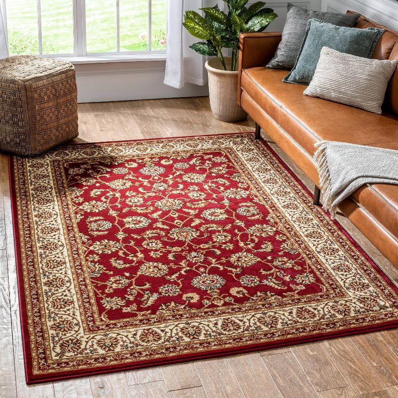 Noble Sarouk Red Persian Floral Oriental Formal Traditional Area Rug 5x7 ( 5'3" x 7'3" ) Modern Contemporary Transitional Soft Rug