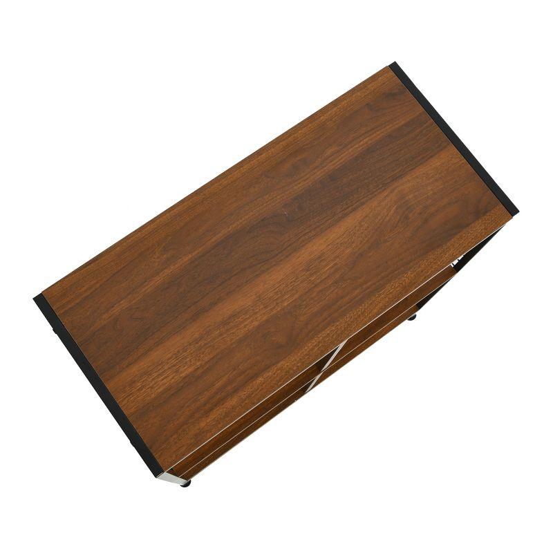 Household Essentials 28.15" Trellis 4 Shelf Bookshelf Walnut: Iron Frame, Adult Assembly, Novelty Design