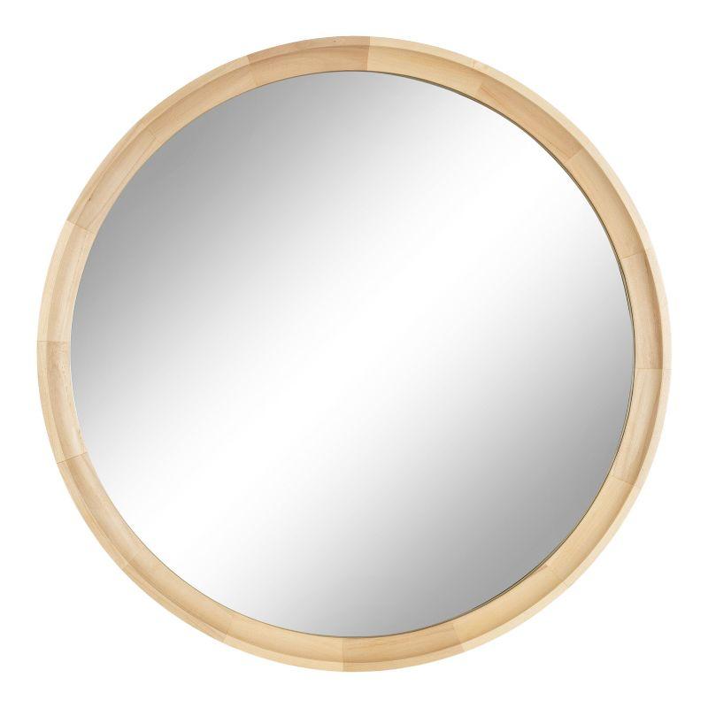 Kate and Laurel Hatherleig Round Wood Round Mirror, 30" Diameter, Natural