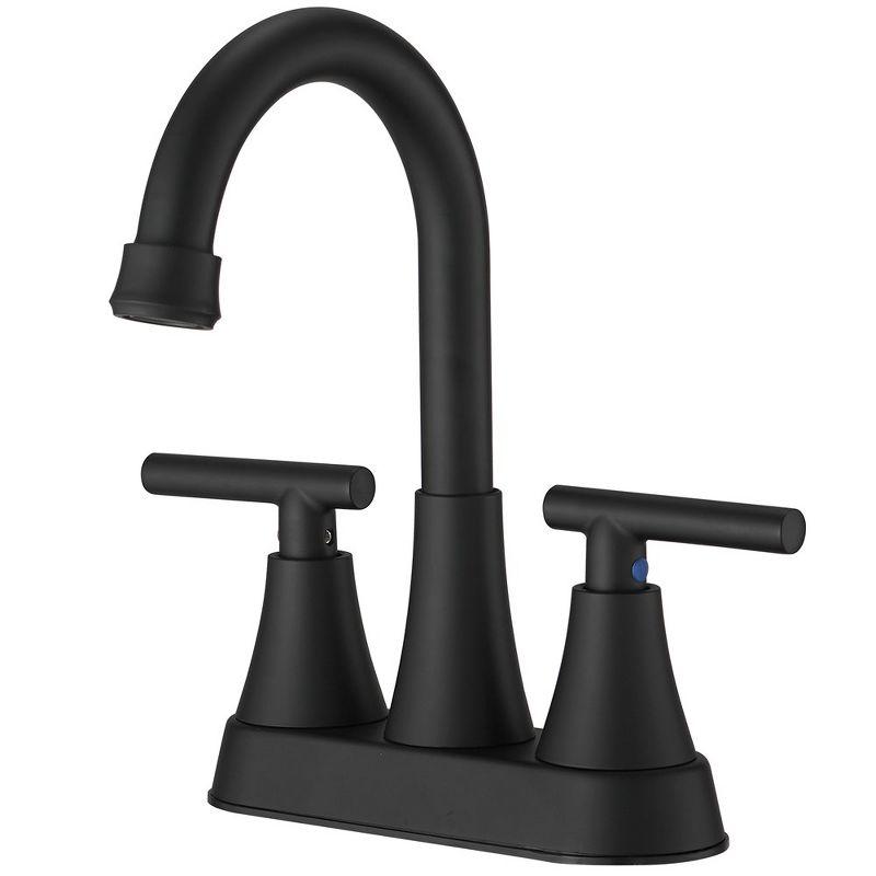 Matte Black Stainless Steel 2-Handle High-Arc Bathroom Faucet