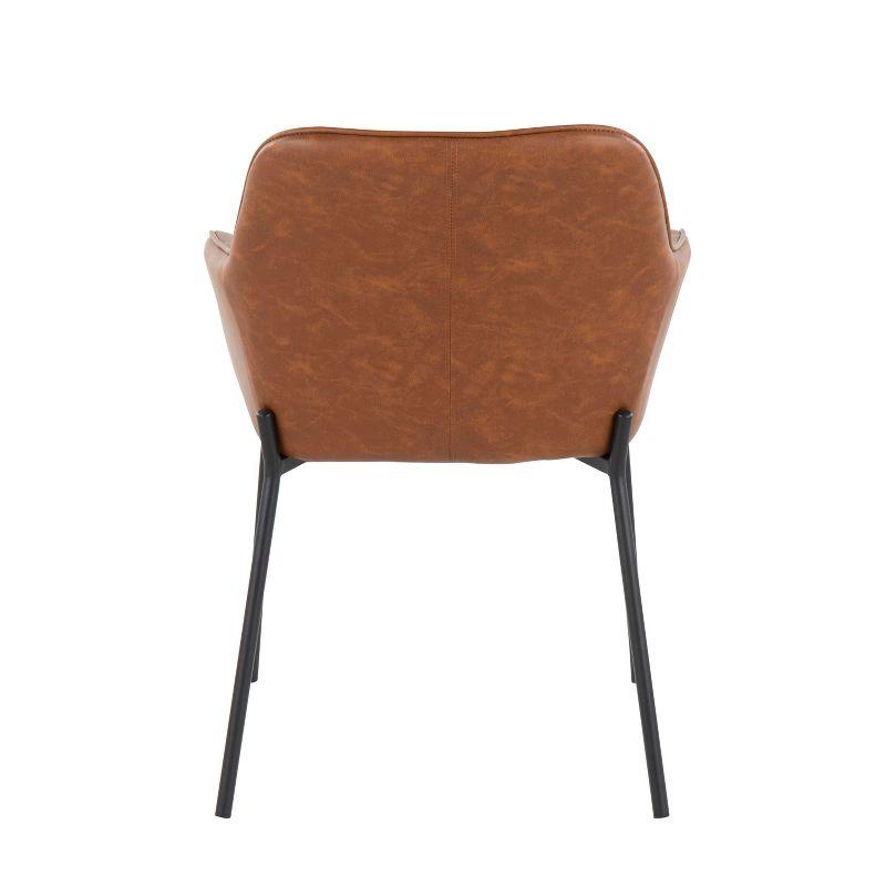 Set of 2 Daniella PU Leather/Steel Dining Chairs Black/Camel - LumiSource: Upholstered, Foam-Filled, Spot Clean
