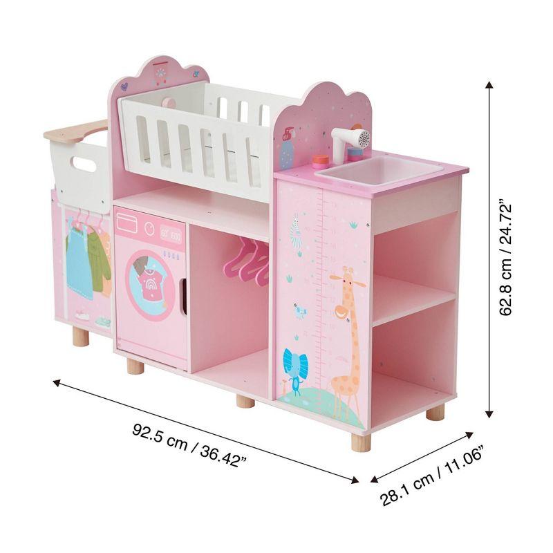 Teamson Kids Olivia's Little World 6-in-1 Wooden Doll Pretend Play Nursery Station