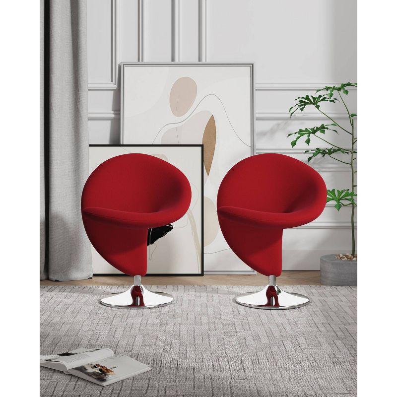 Curl Upholstered Swivel Accent Chair
