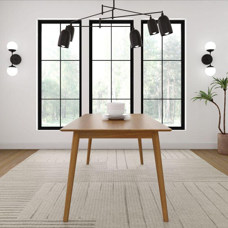 Plank+Beam 72" Mid Century Modern Dining Table, Solid Wood Kitchen & Dining Room Table for 6, Pecan