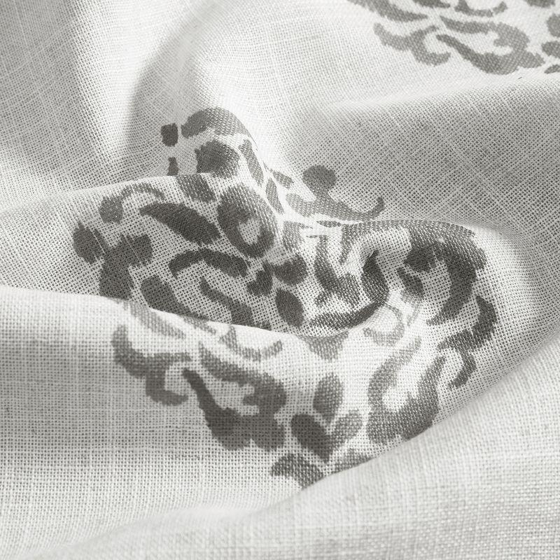 Navara Medallion Room Darkening Single Window Curtain Panel - 52" x 95" - Gray - Elrene Home Fashions