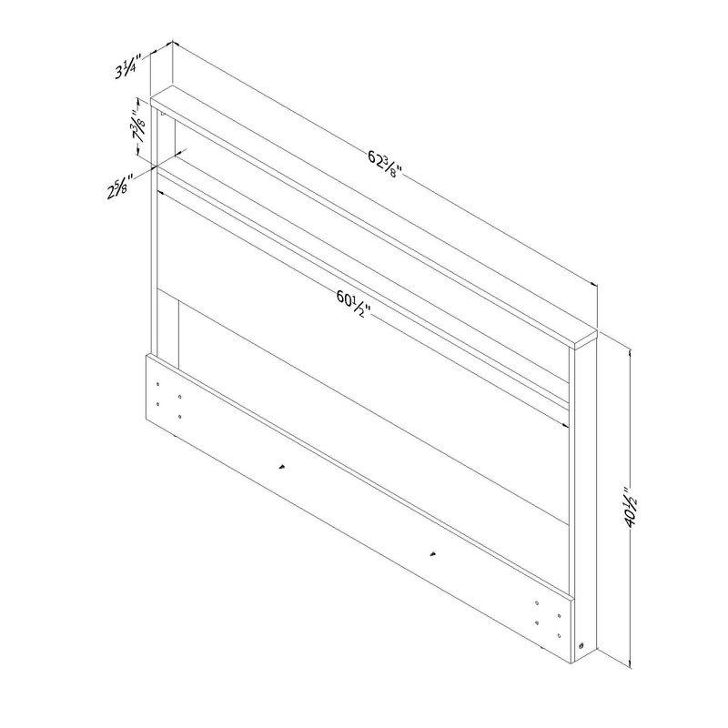 Full/Queen Kanagane Headboard with Shelf Pure White - South Shore