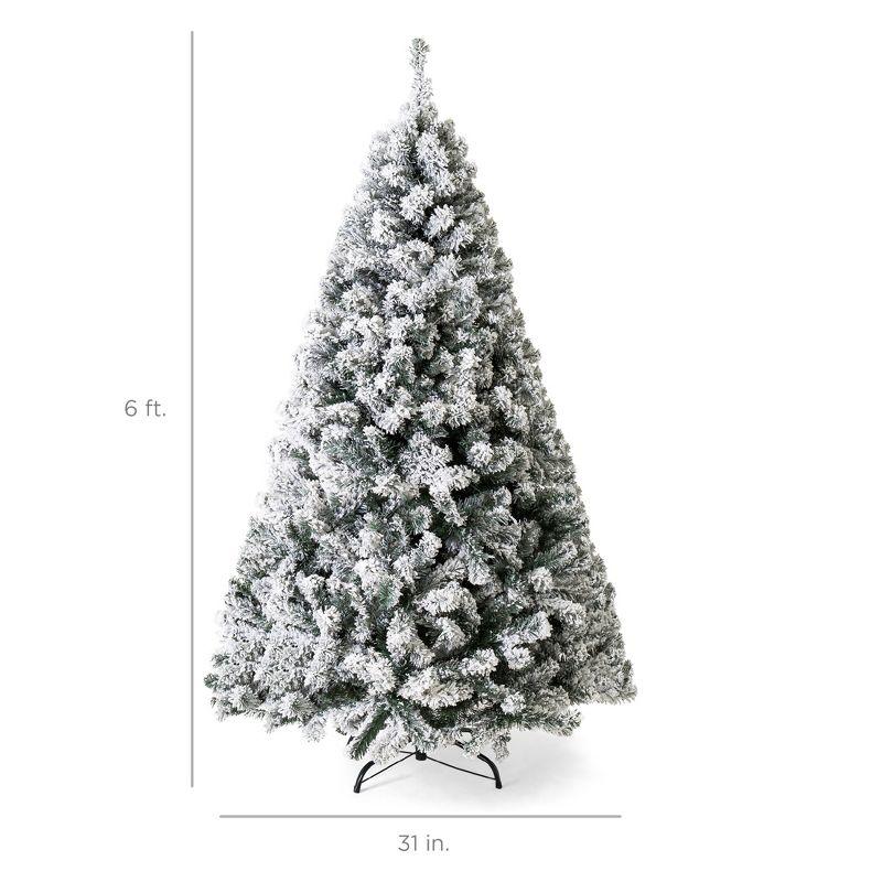 Winter Whisper 6ft Pre-Lit Snow Flocked Pine Christmas Tree with Warm White Lights