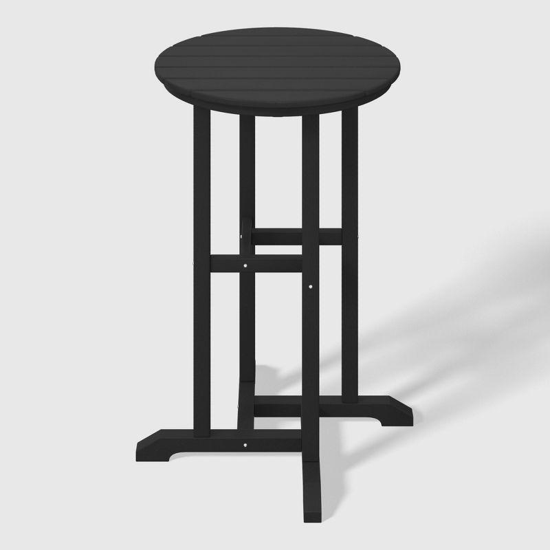 Black HDPE 37" Round Outdoor Patio Bistro Table