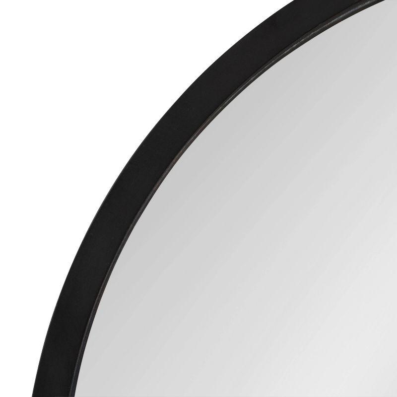 Kate & Laurel All Things Decor 12"x24" Travis Oval Wall Mirror Black: Modern Style, MDF Frame, No Assembly Required