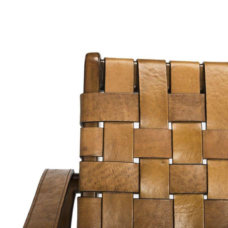 Dilan Leather Safari Chair  - Safavieh