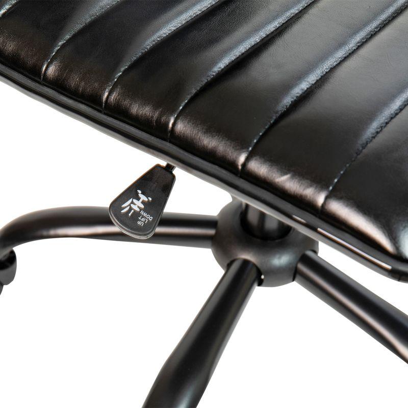 Flash Furniture Merchiston Low-Back Modern Ribbed Upholstered Vinyl Swivel Desk Chair by Flash Furniture
