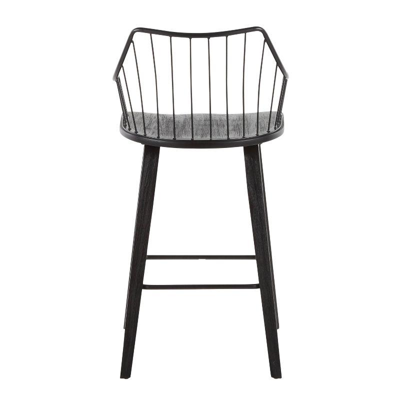 Winston Black Wood and Metal Swivel Counter Stool