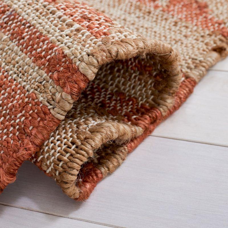 Natural and Rust Wool Handmade 8' x 10' Area Rug