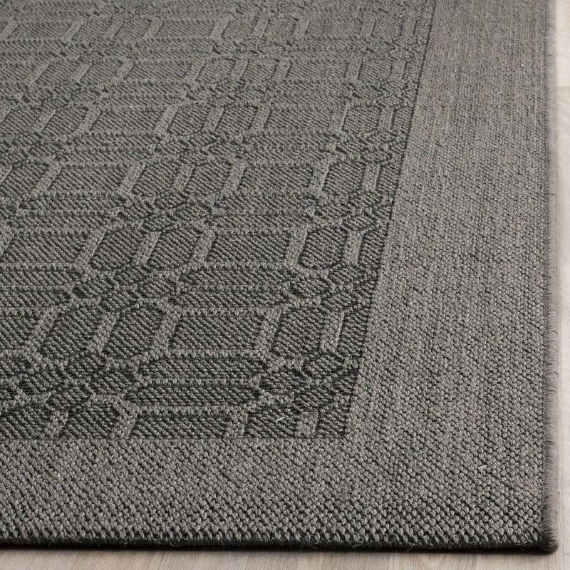 Ash Geometric Hand-knotted Synthetic 4' x 6' Area Rug