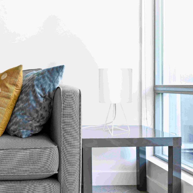 Down To The Wire Table Lamp with Fabric Shade White - Simple Designs: Modern Nightstand Light, ETL Listed