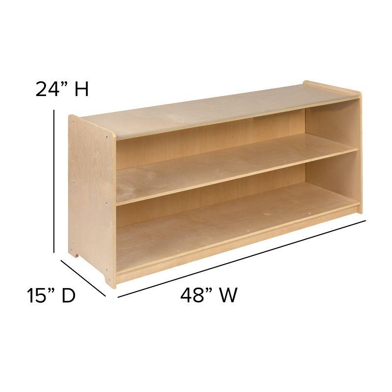 Natural Birch Plywood 2-Section Classroom Storage Cabinet