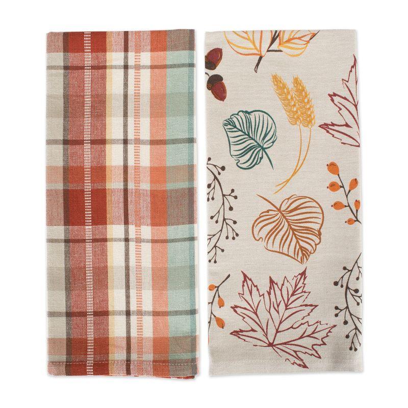 Design Imports Assorted Autumn Leaves Dishtowel (Set Of 2)