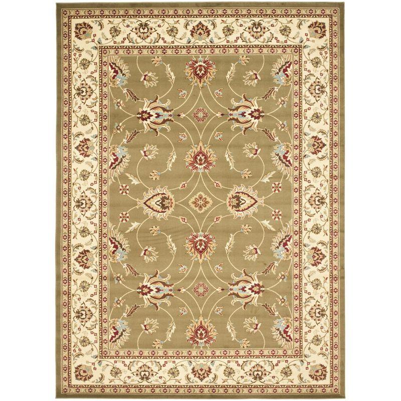 Lyndhurst LNH553 Power Loomed Area Rug - Green/Ivory - 6'7"x9'6" - Safavieh