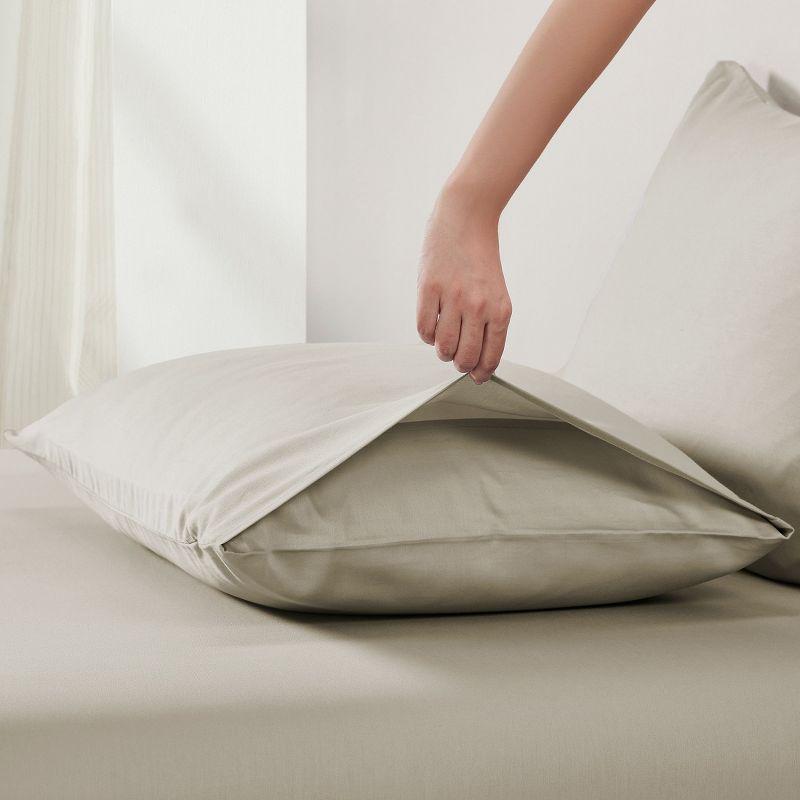 California Design Den 100% Cotton Pillow Cases Standard Size Set of 2, Sateen Weave, Cooling Pillow Cases for Standard / Queen Size Pillows, Beige