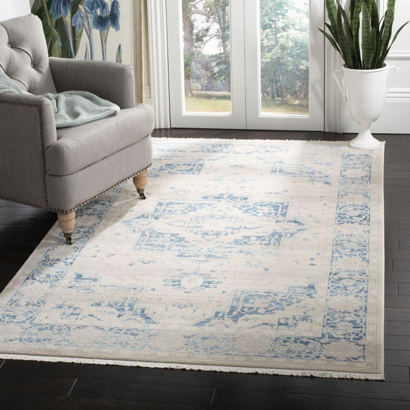 Vintage Persian VTP447 Power Loomed Indoor Accent Rug - Ivory/Blue - 3'x5' - Safavieh