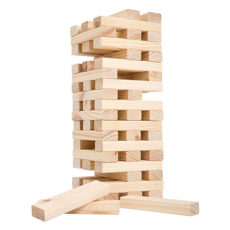 Giant Natural Pinewood Outdoor Tower Stacking Game with Carry Case