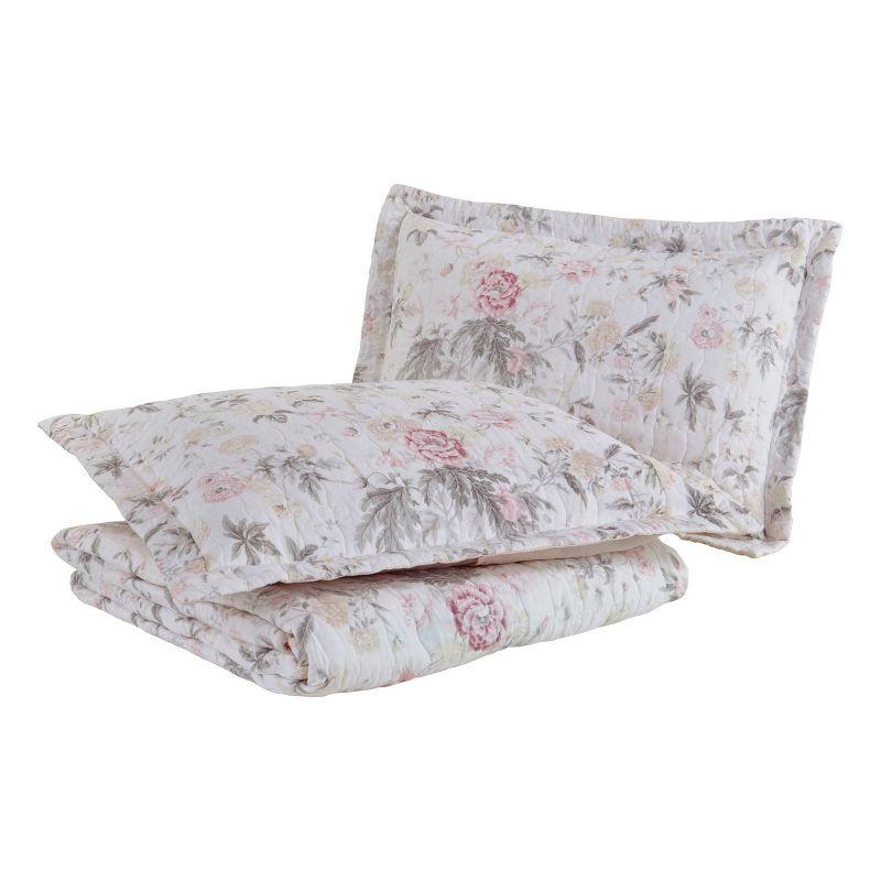 Laura Ashley Laura Ashley Breezy Floral Cotton Reversible Quilt Set