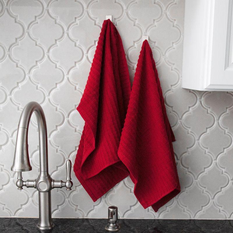 Royale Red and White Cotton Kitchen Towel Set, 4-Pack