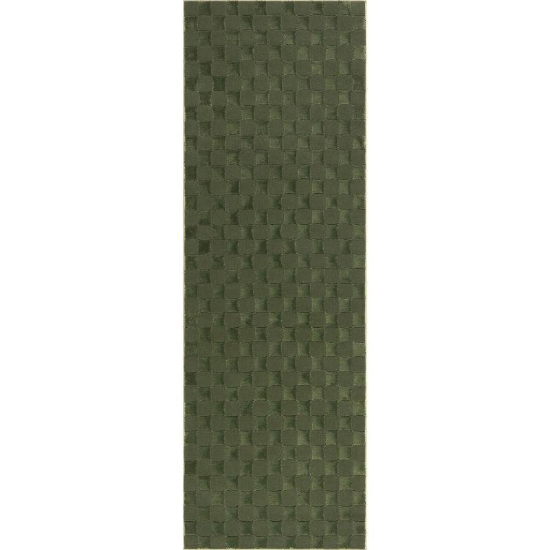 Nuloom Alaiya Checkered Machine Washable Indoor Area Rug, Runner 2' 8" x 8', Green