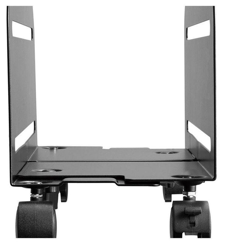 Monoprice Steel Computer Case CPU Tower Mobile Stand - Black Powder-Coated Steel Construction - Workstream Collection