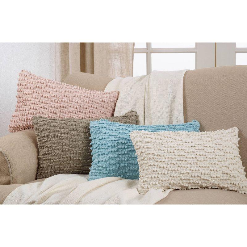 12"x20" Oversize Down Filled Nubby Lumbar Throw Pillow - Saro Lifestyle