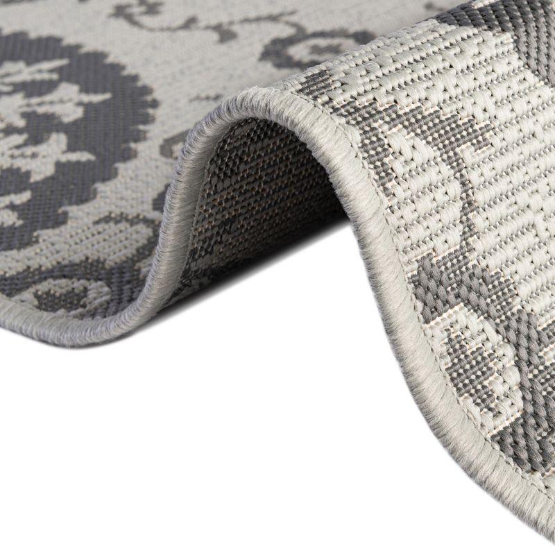 Unique Loom Outdoor Botanical Collection Area Rug - Medallion (8'  x 11' 4" Rectangle Gray/Silver)