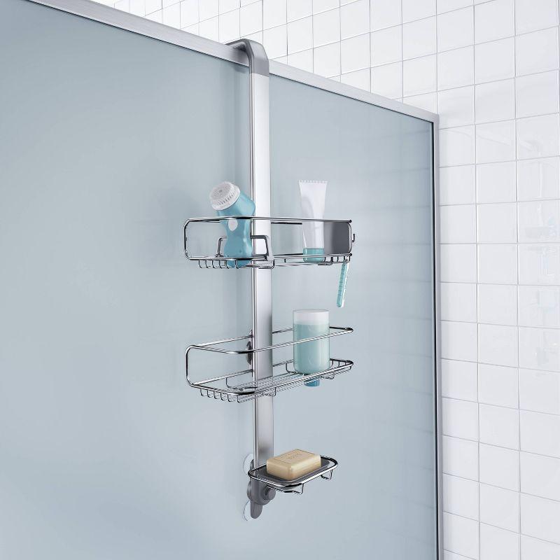 Simplehuman Adjustable Shower Caddy, Stainless Steel and Anodized Aluminum