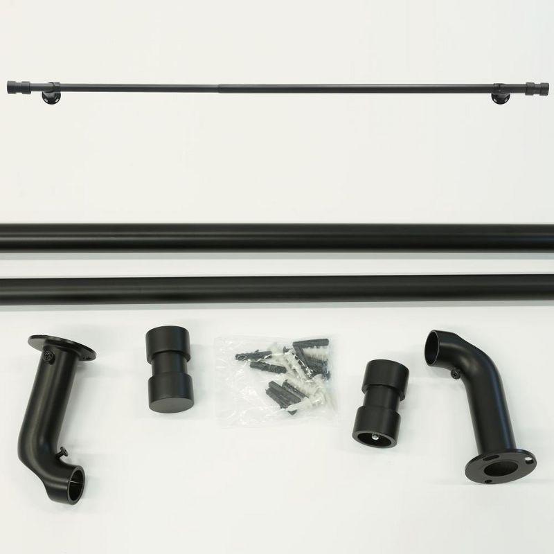 Blackout Rod Aluminum Adjustable Bay Window Single Curtain Rod