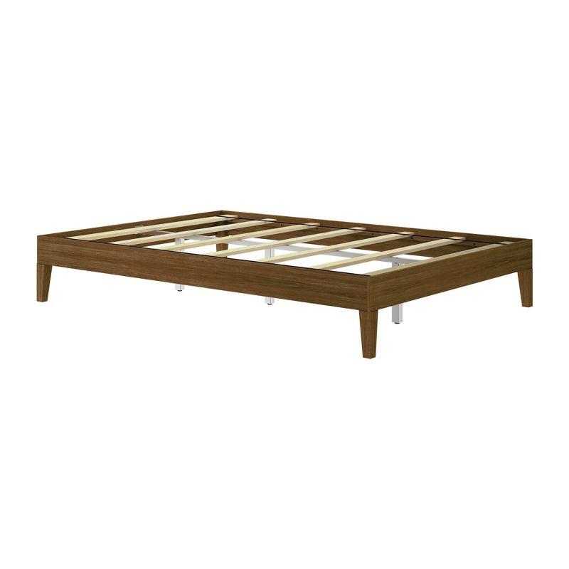 Plank+Beam Solid Wood Queen Platform Bed Frame, Matte Walnut