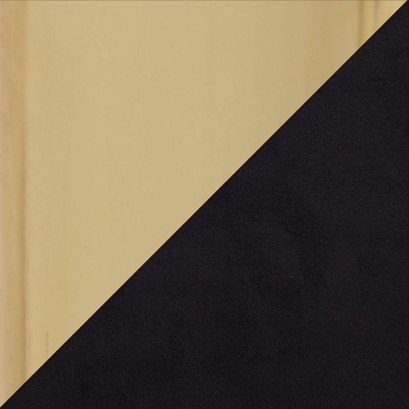 46" Fran Glam Bench Steel/Velvet Gold/Black - LumiSource: Upholstered Banquette with Padded Back
