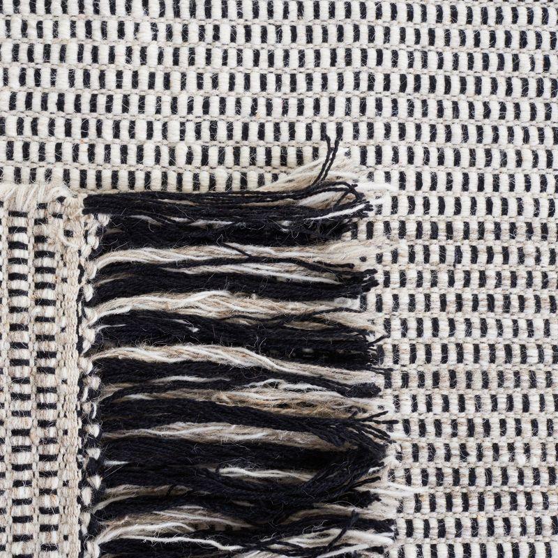 Foundry Select Ailiedh Vermont Flat Weave Wool/Cotton Striped Rug in Beige/Ivory