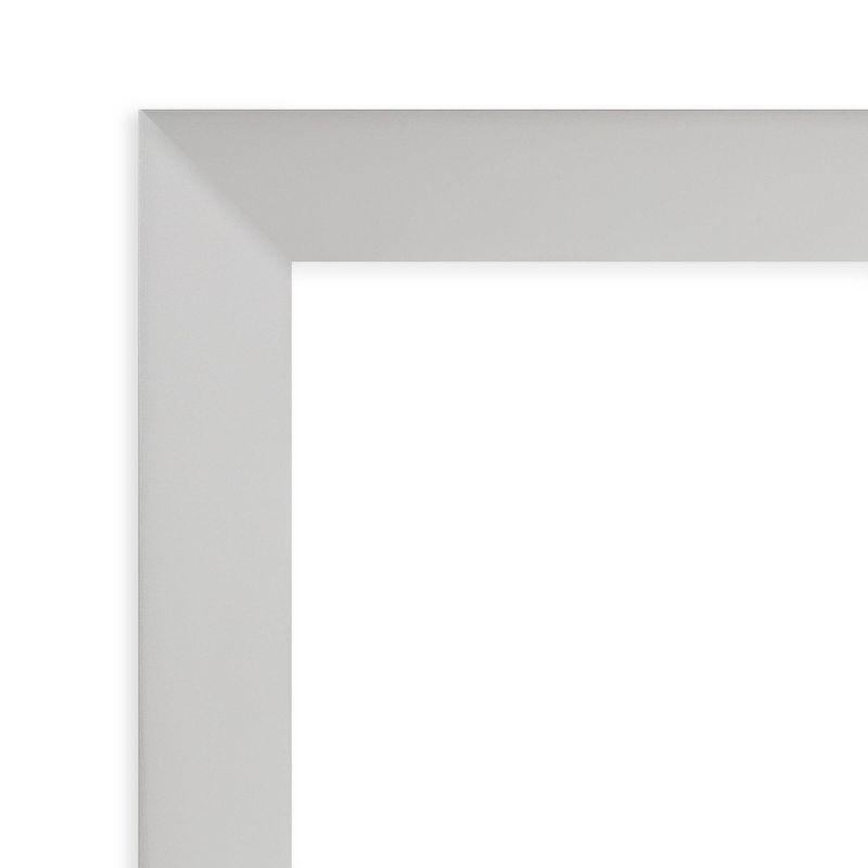 31" x 25" Non-Beveled Low Luster Wood Bathroom Wall Mirror Silver - Amanti Art