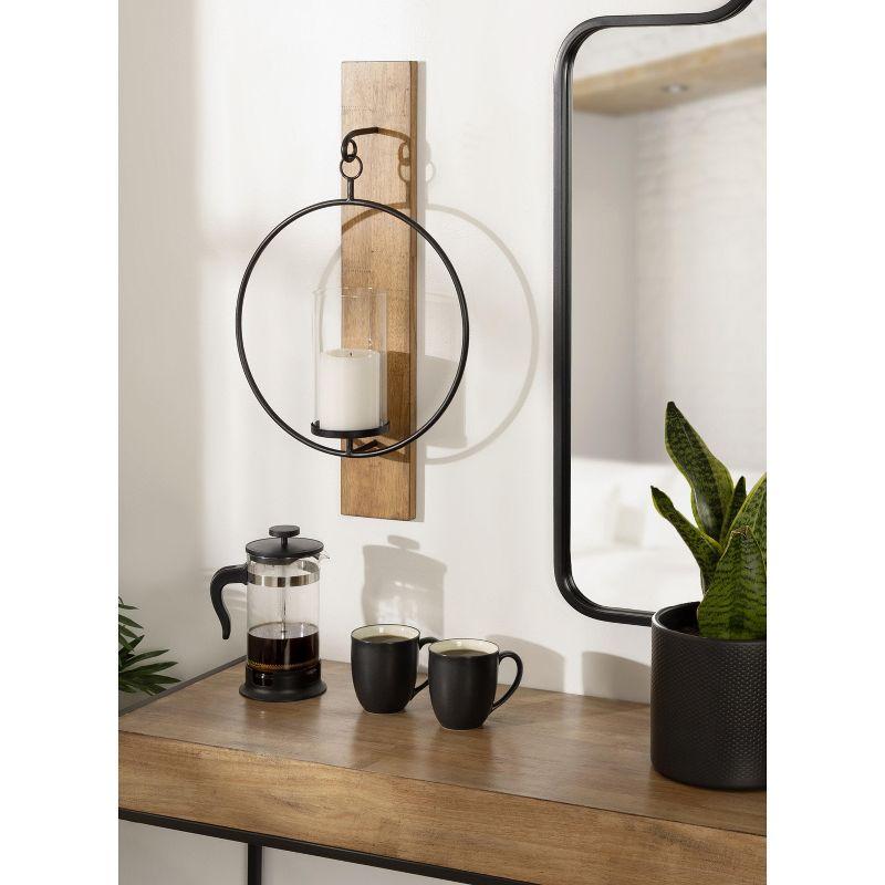 Kate and Laurel Maxfield Wood and Metal Wall Sconce