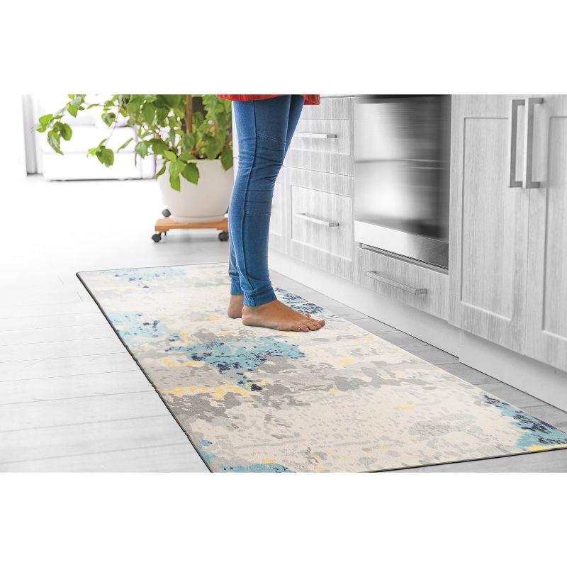 Cream Abstract Anti-Fatigue Standing Mat with Rubber Backing