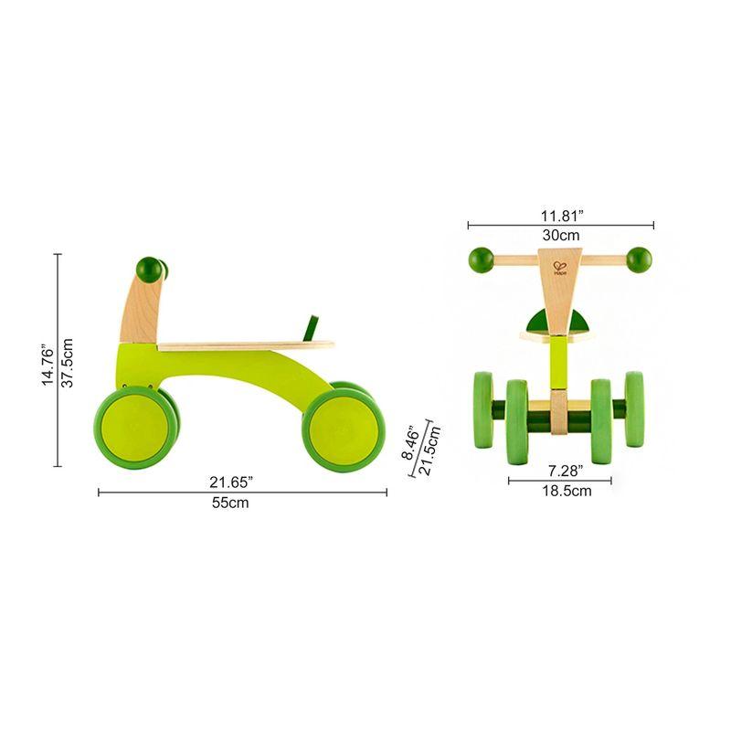 Bright Green Wooden Toddler Balance Bike with Rubber Wheels